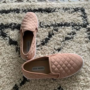 light pink Steve Madden slip on shoes